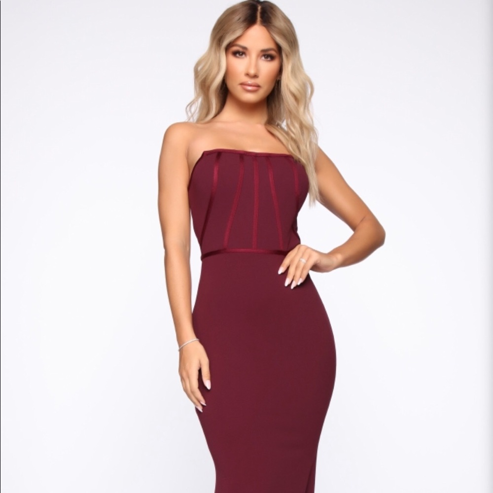 Fashion nova wine dress